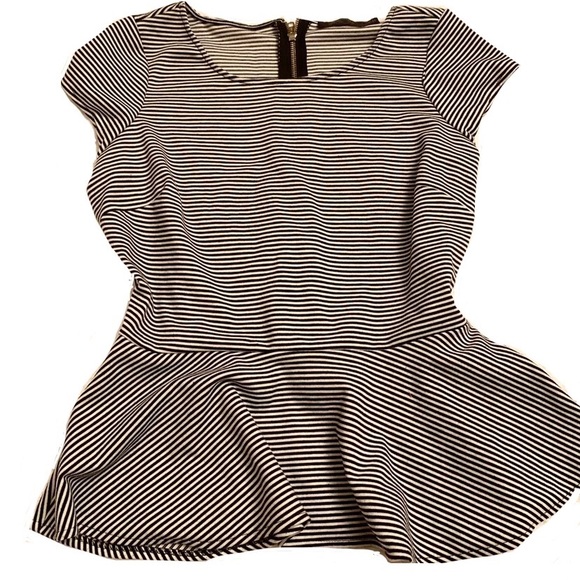 The Limited Tops - DONATING TOMORROW 🖤 B&W Striped Peplum Top